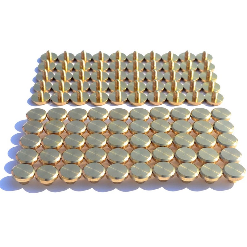 DGOL 50 Pairs Brass Backscrews Golden Leather Fasteners Sturdy Binding Rivets Belt Strap Collar Back Screws PU Studs Length (0.158 inch (4mm)) - Image 3